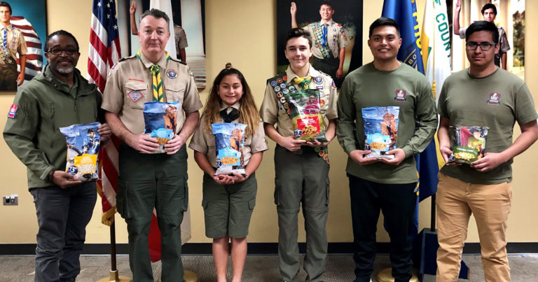 Scouts from Orange County Council donate $58,710 worth of popcorn to military