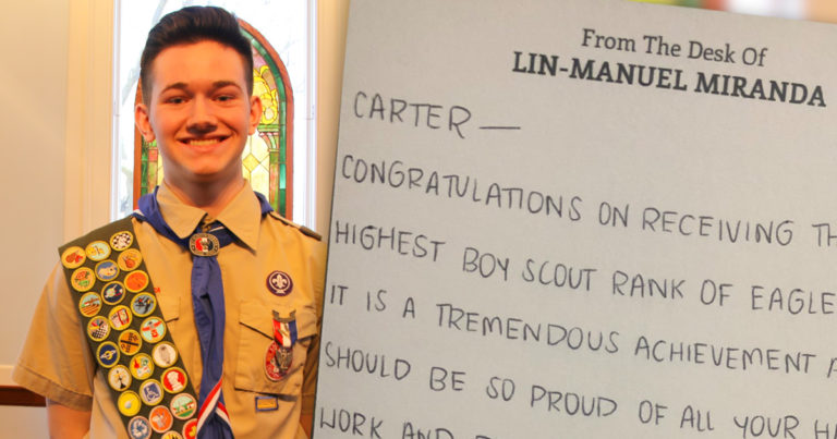 Eagle Scout receives congratulatory letter from … wait for it … Lin-Manuel Miranda